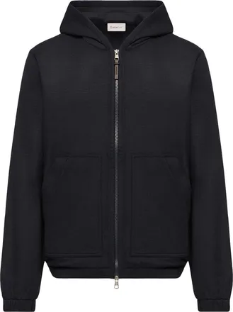 Moncler Moncler Flannel Zip-up Hoodie, Men, Blue, Size: 3xl