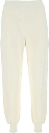 Alexander McQueen Ivoor Katoenen Joggers voor Loungewear - Dames - Broeken - Wit - Maat: M Katoen