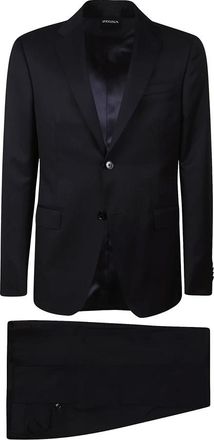 Ermenegildo Zegna Single-breasted Suit - Heren - Business pakken - Blauw - 3XL - Leer - Kostuums