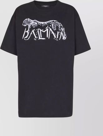 Balmain organic cotton leopard-print oversized t-shirt