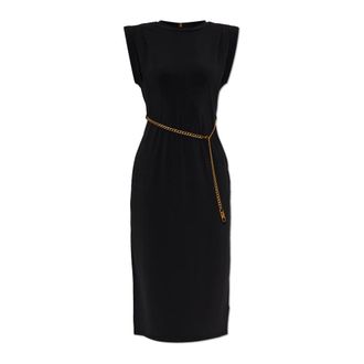 Michael Kors Jurk met decoratieve ketting - Dames - Casual kleedjes - Zwart - XS - Polyester - Kleedjes