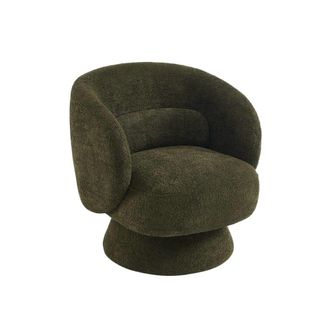 Sweeek Sill&oacute;n giratorio 360&deg; en tela texturizada con coj&iacute;n, verde kaki