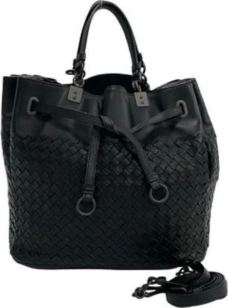 Bottega Veneta Pre-owned Bucket Bags, female, Black, Size: ONE SIZE Pre-owned Leather shoulder-bags