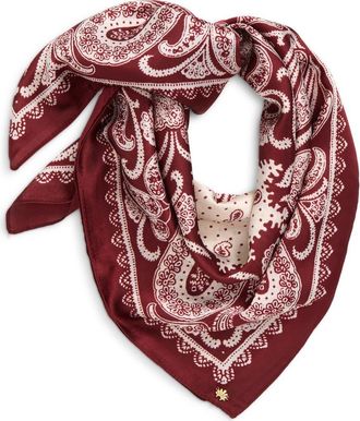 Lele Sadoughi Paisley Square Satin Scarf in Merlot Paisley at Nordstrom