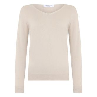 Fabiana Filippi Rondgebreide kleding - Dames - Ronde hals truien - Beige - XS - Katoen - Truien & Vesten