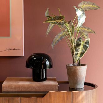 Kare Design L&aacute;mpara de mesa negra 20 cm de acero