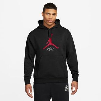 Nike Jordan Mens Essential Fleece Baseline Hoodie - Black/Red Size XXL