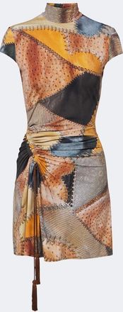 Roberto Cavalli Ruched trompe loeil minidress