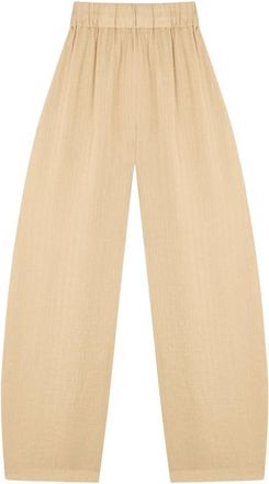 Cortana Eloise Broek - Dames - Broeken - Beige - M - Linnen - Broeken