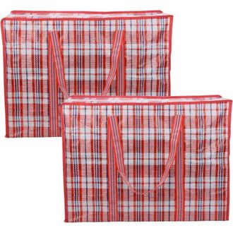 OEM (rojo) Juego De 2 Bolsas De Almacenamiento, Bolsas De Gran Capacidad Para Ropa, Bolsas De Mudanza Con Cremallera Para Lavander&iacute;a, Mudanzas, Compras -c