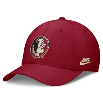 Nike Florida State Legacy Rise Vintage Nike Mens Dri-FIT College Hat in Red | NC0369WFSH-SUH