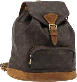 Louis Vuitton Vintage Montsouris Monogram Canvas Brown Canvas Backpack Bag (Pre-Owned)