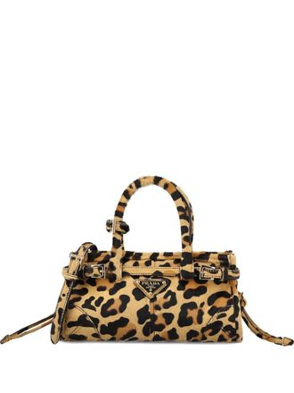 Prada Bonnie leopard print buckle backpack - Neutrals
