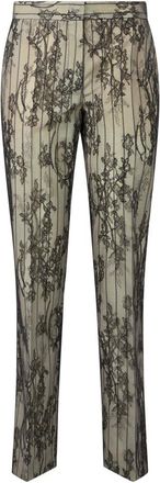 Moschino Broeken, Dames, Veelkleurig, XL, Katoen, Broek met hoge taille en aansluitende pasvorm