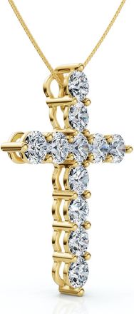 Pompeii3 4Ct TW Diamond Cross Pendant 14k Gold Womens 18 Necklace Lab Grown