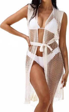 Luli Fama Quite The Catch Short Caftan In White