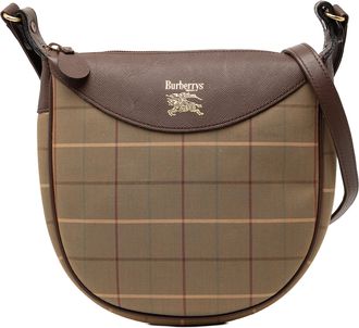 Burberry Tweedehands Vintage Ruit Canvas Schoudertas