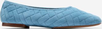 Cole Haan Womens Jasleen Quilted Ballet Flats - Medium Blue Size 5.5