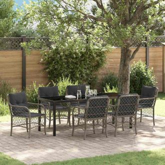vidaXL Conjunto De Comedor De Jard&iacute;n 7 Pcs Gris Rat&aacute;n Sint&eacute;tico Vidaxl