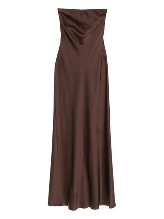 Forte_Forte strapless midi dress - Brown