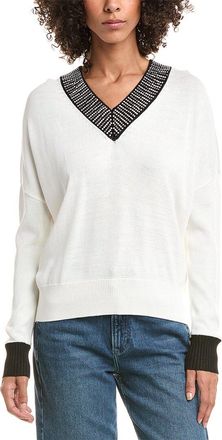 Karl Lagerfeld Karl Lagerfeld Embellished V-Neck Sweater