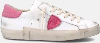 Philippe Model Womens Prsx Sneakers In Veau Pop Blanc Fucsia