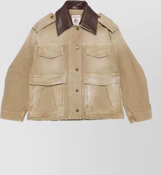 Semicouture gloria cotton jacket epaulettes flap pockets