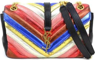 Saint Laurent Pre-owned Shoulder Bags, female, Multicolor, Size: ONE SIZE Pre-owned Leather shoulder-bags