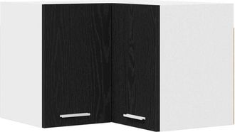vidaXL Hanging Cabinet Riga Black Oak and White 57 x 57 x 40 cm vidaXL
