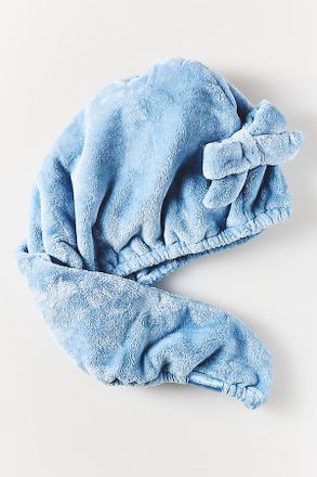 Kitsch Coastal Blue Print Plush Microfiber Hair Towel Turban