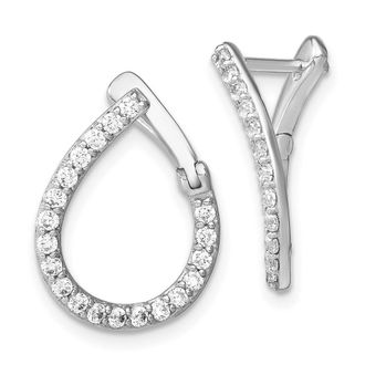 Diamond2Deal 14K White Gold 0.60 ct Lab Grown Diamond Fancy Twist Hoop Earrings VS Clarity, G-H Color