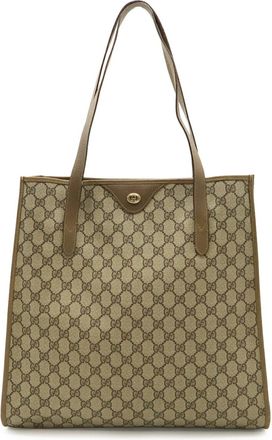 Gucci Beige Brown Pvc Leather Shoulder Bag Tote Bag (Pre-Owned)