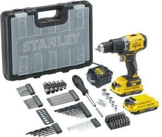 Stanley Sfmcd715d2af, Atornilladora Inal&aacute;mbrica 60nm Brushless, Sistema V20 18v, 2 Bater&iacute;as 2,0ah Incluidas, Cargador R&aacute;pido, Ergon&oacute;mica Y Potente, Negro Con 