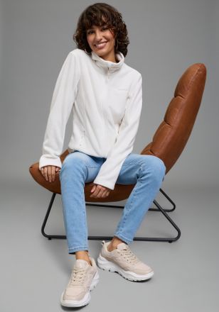 Ocean Sportswear Fleecejacke OCEAN SPORTSWEAR, Damen, Gr. 32/34, woll wei&szlig;, Fleece, Obermaterial: 100% Polyester, kontrastfarbene Details, unifarben, normal, Jacken Fl