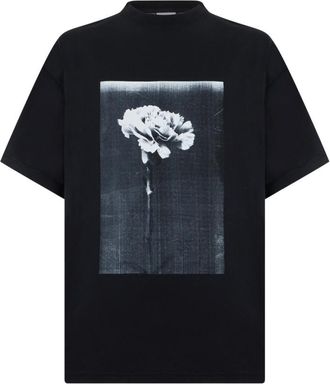 Balenciaga Black Graphic Crew Neck T-Shirt