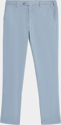 Canali Men & apos;s Cotton Twill Flat-Front Trousers