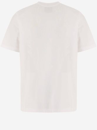 Casablanca Mens Printed Cotton T-Shirt White Organic T-Shirts And Polos