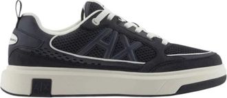 A|X Armani Exchange Mesh Sneaker met Logo - Heren - Sneakers - Blauw - 44 EU - Polyester - Schoenen
