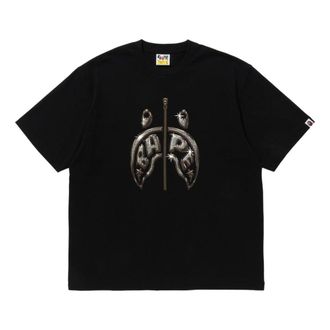 A Bathing Ape Mad Shark Photo Print Relaxed Fit Tee Black 1K30-110-333-BLACK