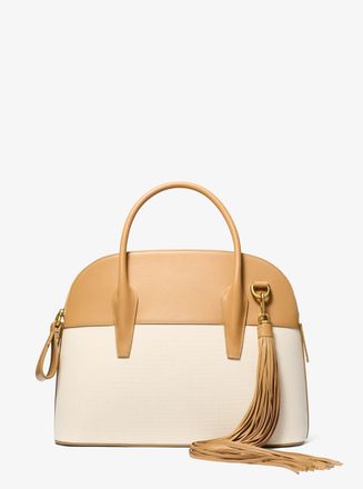 Michael Kors Kaitlin Large Canvas and Leather Satchel