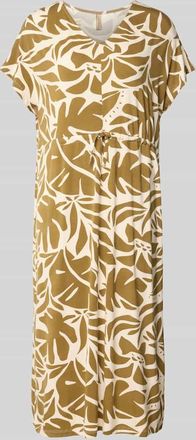 Soyaconcept Midikleid mit Kordelzug und V-Ausschnitt Modell MARICA in Khaki, Gr&ouml;&szlig;e XXL