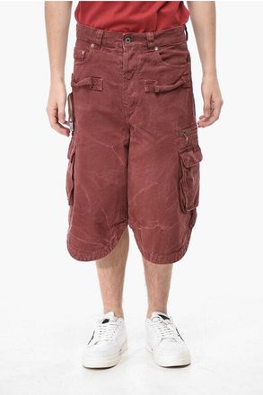 Off-white Cotton Cargo Shorts GARMDYED size S