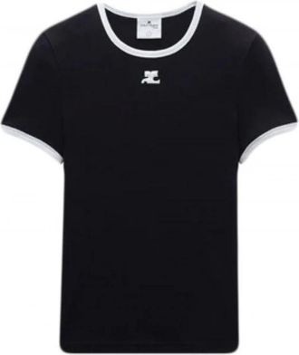 Courr&egrave;ges T-Shirt - Heren - T-shirts - Zwart - S - Tops