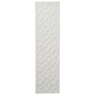 Beliani Alfombra Rectangular Decorativa De Jacquard 80 X 300 Cm Blanco Crema Gannett
