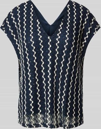 Vila T-Shirt mit V-Ausschnitt Modell ELLEN in Marine, Gr&ouml;&szlig;e S