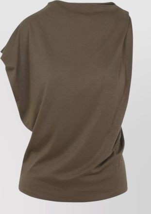 Jacquemus draped top asymmetric shoulders open neckline