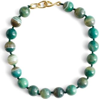 Madewell Semiprecious Stone Oversize Beaded Choker Necklace in Alpine at Nordstrom
