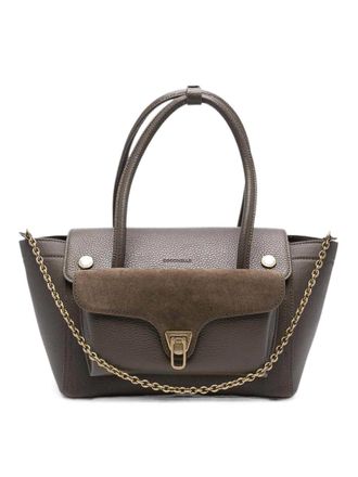 Coccinelle Brown Leather Bag With Suede Details