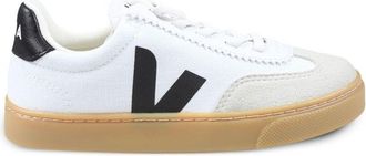 Veja Boys White Low Top Sneakers With Logo Detail Canvas Trainers