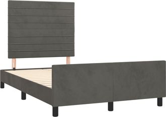 vidaXL Vidaxl - Estructura De Cama Sin Colch&oacute;n Terciopelo Gris Oscuro 120x190cm